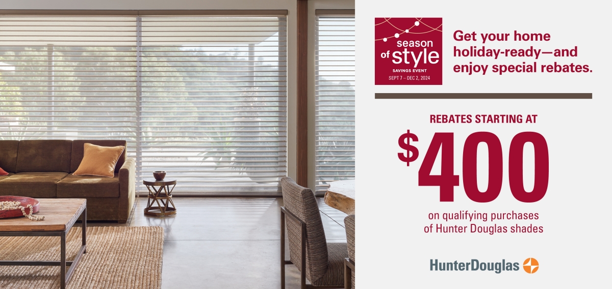 hunter douglas rebate calgary cochrane blinds season of style savings event